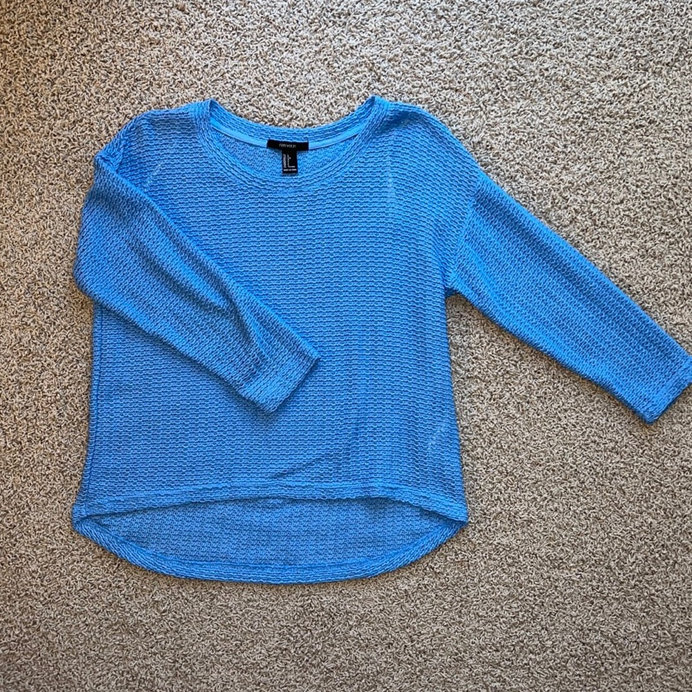 Blue knit top